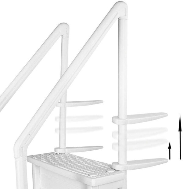 Aqua Select Above Ground Anti-Slip Pool Steps to Deck | Safety Swimming Pool Ladder | Designed for Above Ground Swimming Pools | Holds Up to 400 Pounds | White