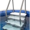Select Anti-Slip in-Pool Steps | Gray | for Above Ground Swimming Pools | Can Mount to Decks 48" to 54" H | Safety Stairs Capacity Up to 300 lbs