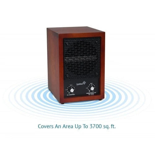 Ivation 5-in-1 HEPA Air Purifier & Ozone Generator, Ionizer & Deodorizer for Up to 3,700 Sq/Ft Included HEPA, Carbon and Photocatalytic Filters, with UV Light and Negative Ion Generator