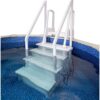 Select Anti-Slip in-Pool Steps | Gray | for Above Ground Swimming Pools | Can Mount to Decks 48" to 54" H | Safety Stairs Capacity Up to 300 lbs