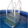Select Anti-Slip in-Pool Steps | Gray | for Above Ground Swimming Pools | Can Mount to Decks 48" to 54" H | Safety Stairs Capacity Up to 300 lbs