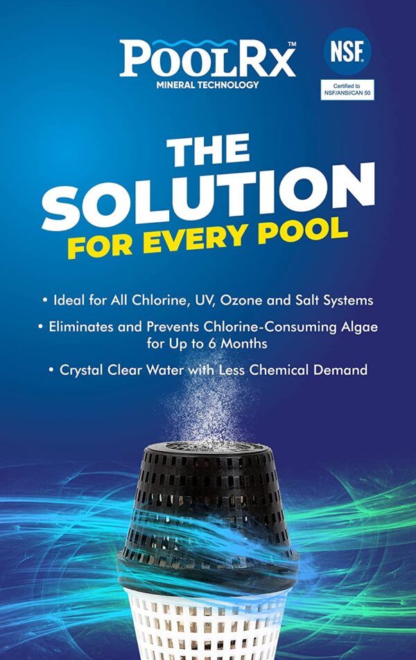PoolRx Algaecide Unit #101066, 6-Month Treatment for 20k-30k Gallons, Black