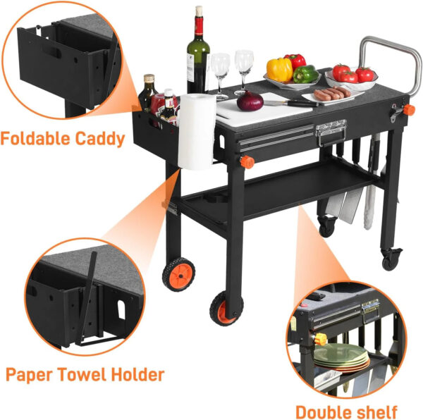 Portable Grill Table Stand | Folding Prep Station for 17" or 22" Blackstone Griddles