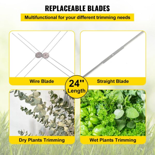 VEVOR 24′′ Electric & Manual Bowl Leaf Trimmer, Stainless Steel, Clear Cover, Efficient Bud & Flower Cutting
