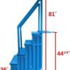 Select Anti-Slip in-Pool Steps | Gray | for Above Ground Swimming Pools | Can Mount to Decks 48" to 54" H | Safety Stairs Capacity Up to 300 lbs