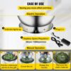 VEVOR 24′′ Electric & Manual Bowl Leaf Trimmer, Stainless Steel, Clear Cover, Efficient Bud & Flower Cutting