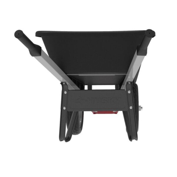 Husky 6 Cu. Ft. Poly Dual Wheel Wheelbarrow with Flat-Free Tires