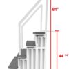 Select Anti-Slip in-Pool Steps | Gray | for Above Ground Swimming Pools | Can Mount to Decks 48" to 54" H | Safety Stairs Capacity Up to 300 lbs