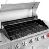 Royal Gourmet GA6402S Stainless Steel Gas Grill, Premier 6-Burner Propane Grill with Sear Burner and Side Burner, 74,000 BTU, Cabinet Style, Outdoor BBQ Party Grill, Silver