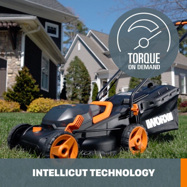 Worx 40V Cordless Lawn Mower 14′′ with Intellicut, Mulching, 2x20V 4.0Ah Batteries and Charger Included
