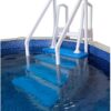 Select Anti-Slip in-Pool Steps | Gray | for Above Ground Swimming Pools | Can Mount to Decks 48" to 54" H | Safety Stairs Capacity Up to 300 lbs