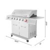 Royal Gourmet GA6402S Stainless Steel Gas Grill, Premier 6-Burner Propane Grill with Sear Burner and Side Burner, 74,000 BTU, Cabinet Style, Outdoor BBQ Party Grill, Silver