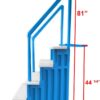 Select Anti-Slip in-Pool Steps | Gray | for Above Ground Swimming Pools | Can Mount to Decks 48" to 54" H | Safety Stairs Capacity Up to 300 lbs