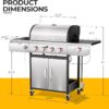 R.W.FLAME 3 & 4-Burner Propane Gas Grills with Side Burners, for Outdoor Cooking, BBQ, Patio, Camping