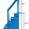 Select Anti-Slip in-Pool Steps | Gray | for Above Ground Swimming Pools | Can Mount to Decks 48" to 54" H | Safety Stairs Capacity Up to 300 lbs