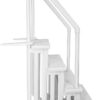 Aqua Select Above Ground Anti-Slip Pool Steps to Deck | Safety Swimming Pool Ladder | Designed for Above Ground Swimming Pools | Holds Up to 400 Pounds | White