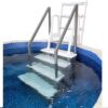 Select Anti-Slip in-Pool Steps | Gray | for Above Ground Swimming Pools | Can Mount to Decks 48" to 54" H | Safety Stairs Capacity Up to 300 lbs
