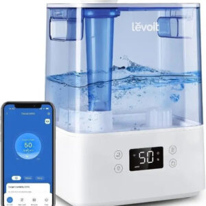 LEVOIT Classic300S Ultrasonic Smart Top Fill Humidifier, Extra Large 6L Tank for Whole Family, APP & Voice Control, Essential Oil Diffuser, Humidity Setting with Sensor, Quiet Sleep Mode, Night Light