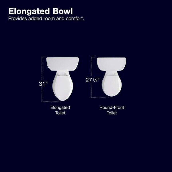 KOHLER Highline Arc Extra Tall Elongated Toilet 1.28 GPF White with Seat