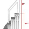 Select Anti-Slip in-Pool Steps | Gray | for Above Ground Swimming Pools | Can Mount to Decks 48" to 54" H | Safety Stairs Capacity Up to 300 lbs