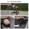 SKISOPGO 3-in-1 Pet Strollers for Small Medium Dogs Cat with Detachable Carrier Foldable Travel Pet Gear Stroller(Khaki)