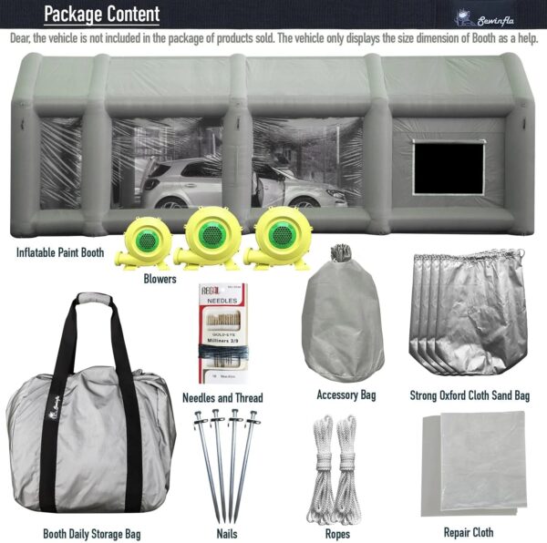 Sewinfla 30x20x13Ft Inflatable Paint Booth with Blowers & Air Filter System – Professional Spray Tent
