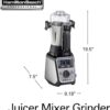 Hamilton Beach Professional 4-in-1 Juicer Mixer Grinder, Commercial-Grade 1400 Watt Motor, 120V, 3 Leakproof Jars, For Wet and Dry Spices, Chutneys and Curries, Engineered in India & USA (58770)
