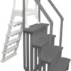 Select Anti-Slip in-Pool Steps | Gray | for Above Ground Swimming Pools | Can Mount to Decks 48" to 54" H | Safety Stairs Capacity Up to 300 lbs