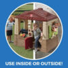 Step2 Neat & Tidy Cottage II Brown Playhouse for Kids – Outdoor Plastic Toy with Dutch Door & Kitchen Setup