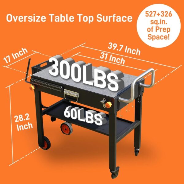 Portable Grill Table Stand | Folding Prep Station for 17" or 22" Blackstone Griddles