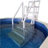 Select Anti-Slip in-Pool Steps | Gray | for Above Ground Swimming Pools | Can Mount to Decks 48" to 54" H | Safety Stairs Capacity Up to 300 lbs