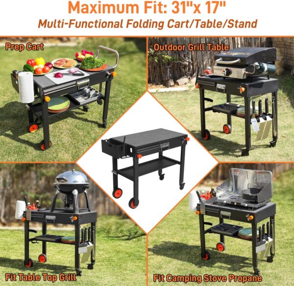 Portable Grill Table Stand | Folding Prep Station for 17" or 22" Blackstone Griddles