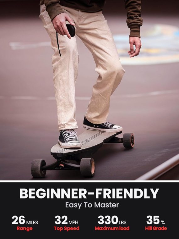 Caribou Electric Skateboard – 32 MPH, 26 Mile Range, Dual 1000W Motors, Longboard for Adults & Teens, 6-Month Warranty