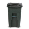 Toter 48 Gallon Durable Trash Can with Smooth Wheels & Lid, Green