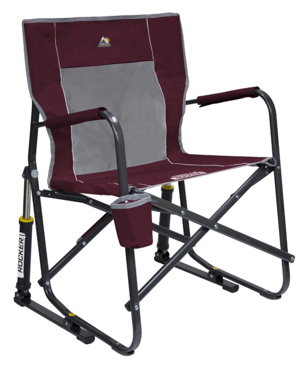 GCI Outdoor Freestyle Rocker Foldable Rocking Camp Chair, Maroon