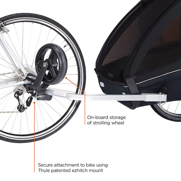 Thule – Coaster XT 2-Seat Bicycle Trailer and Stroller – Black