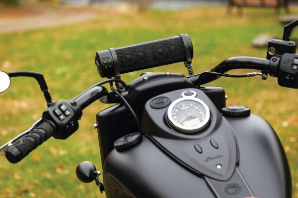 Kuryakyn Road Thunder 300W Waterproof Bluetooth Motorcycle Sound Bar, Handlebar Mount, Satin Black