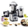 Hamilton Beach Professional 4-in-1 Juicer Mixer Grinder, Commercial-Grade 1400 Watt Motor, 120V, 3 Leakproof Jars, For Wet and Dry Spices, Chutneys and Curries, Engineered in India & USA (58770)