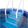 Select Anti-Slip in-Pool Steps | Gray | for Above Ground Swimming Pools | Can Mount to Decks 48" to 54" H | Safety Stairs Capacity Up to 300 lbs