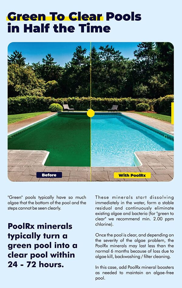 PoolRx Algaecide Unit #101066, 6-Month Treatment for 20k-30k Gallons, Black