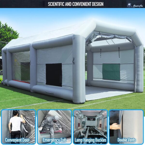 Sewinfla 30x20x13Ft Inflatable Paint Booth with Blowers & Air Filter System – Professional Spray Tent