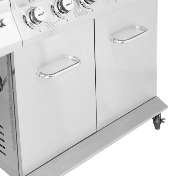 Royal Gourmet GA6402S Stainless Steel Gas Grill, Premier 6-Burner Propane Grill with Sear Burner and Side Burner, 74,000 BTU, Cabinet Style, Outdoor BBQ Party Grill, Silver