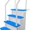 Select Anti-Slip in-Pool Steps | Gray | for Above Ground Swimming Pools | Can Mount to Decks 48" to 54" H | Safety Stairs Capacity Up to 300 lbs