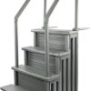 Select Anti-Slip in-Pool Steps | Gray | for Above Ground Swimming Pools | Can Mount to Decks 48" to 54" H | Safety Stairs Capacity Up to 300 lbs