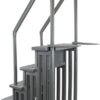Select Anti-Slip in-Pool Steps | Gray | for Above Ground Swimming Pools | Can Mount to Decks 48" to 54" H | Safety Stairs Capacity Up to 300 lbs