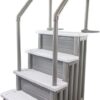 Select Anti-Slip in-Pool Steps | Gray | for Above Ground Swimming Pools | Can Mount to Decks 48′′ to 54′′ H | Safety Stairs Capacity Up to 300 lbs
