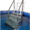 Select Anti-Slip in-Pool Steps | Gray | for Above Ground Swimming Pools | Can Mount to Decks 48" to 54" H | Safety Stairs Capacity Up to 300 lbs